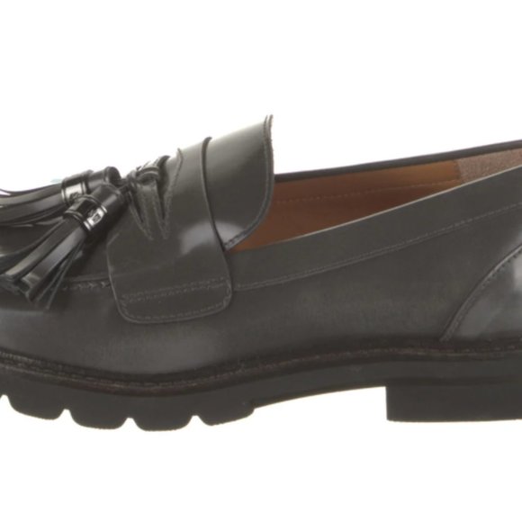 NWOT Stuart Weitzman Grey Leather Loafers - Picture 5 of 13